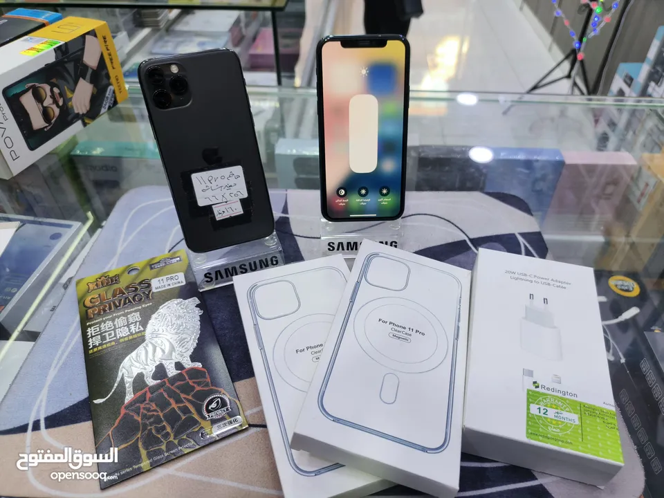 تفاح وصل iphone 11 pro جيجا 256 مغير فقط شاشة اصلية معه بكج هدية متوفر توصيل