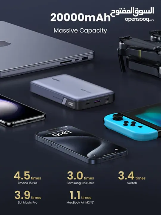 باور بانك يوجرين UGREEN POWER BANK  شحن فائق السرعة 100 واط بسعة 20000mAh