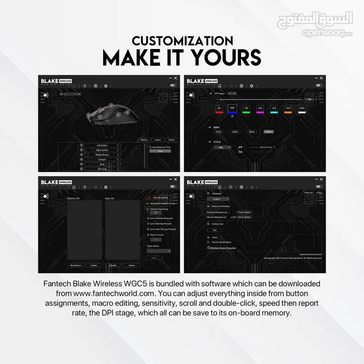 Fantech Blake WGC5 Wireless Gaming Mouse ماوس وايرليس فانتيك جديد مكفول