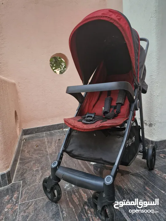 Baby stroller and car seat.