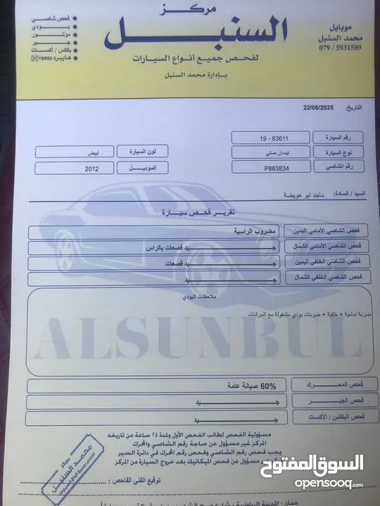 نيسان صني 2012 خصوصي الاصل فحص 3 جيد قصعه بحالة الوكالة