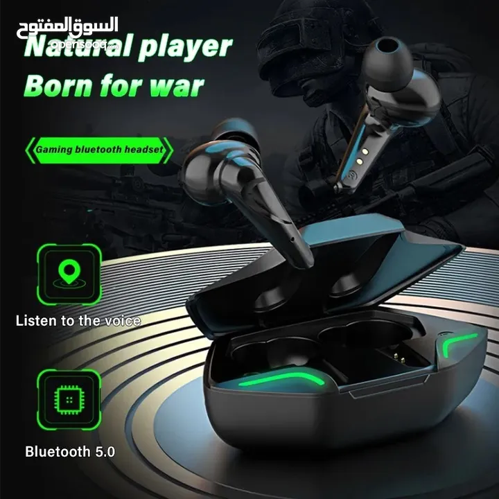 بلوتوث قيمينق ايربودز مع اضاءة YIBOYI Q35 BLUETOOTH GAMING RGB EARBUDS