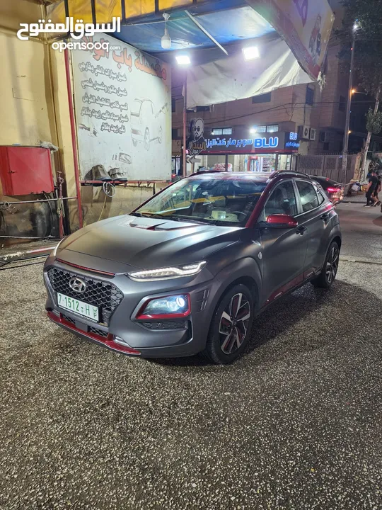 هيونداي كونا ايرون مان 2019 فل الفل رمادي مطفي 20 ألف كم - فحص ممتاز