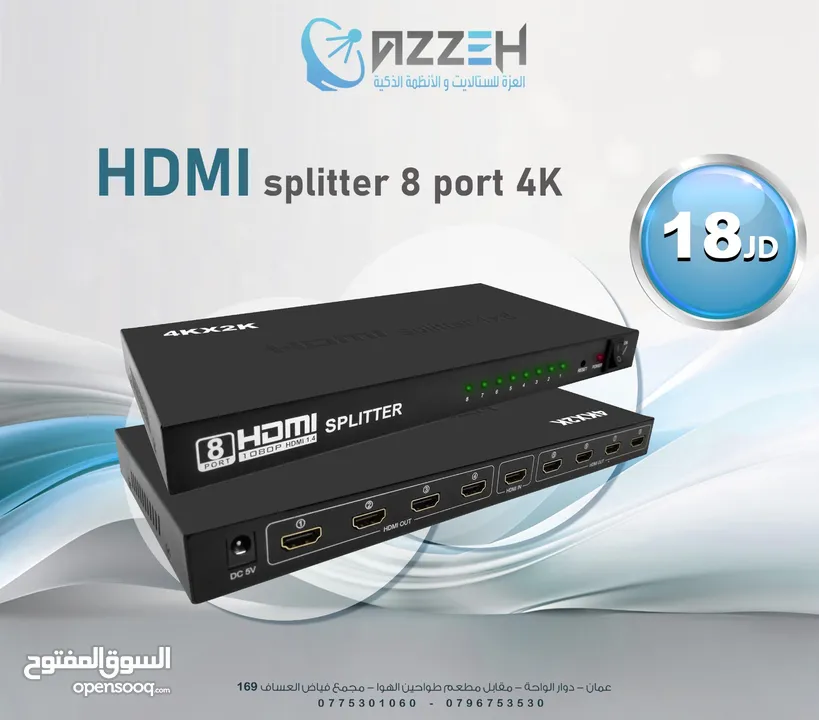 مجمع شاشات ثماني splitter hd 8 port 4k