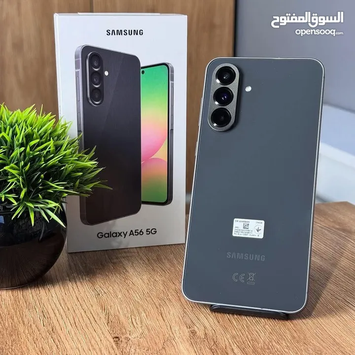 مشغل ايام Samsung A56 5G رام 16 جيجا 128 و 256 أغراضة والكرتونه الأصلية مكفول بالشركة متوفر توصيل
