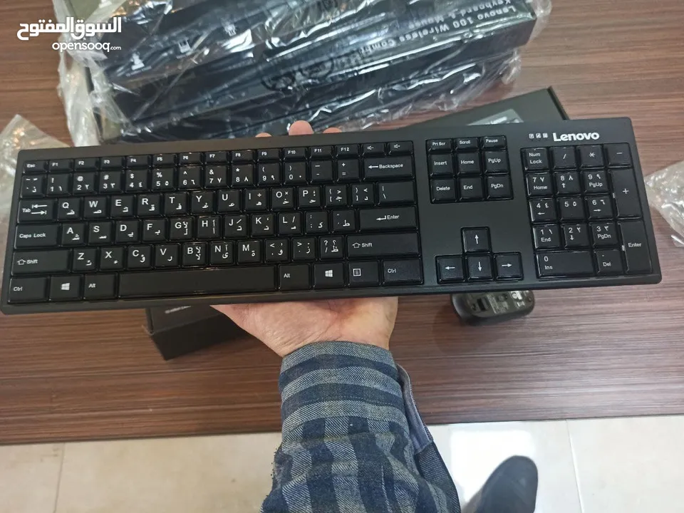 lenovo 100 wireless combo keyboard and mouse كيبورد وماوس وايرلس  من لينوفو 