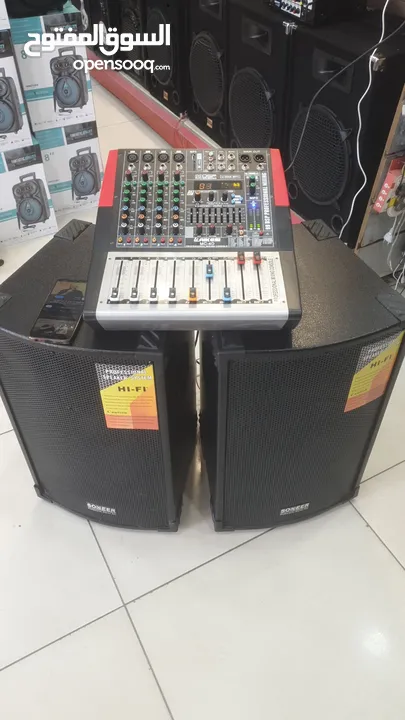 طقم dj مكون من سماعات 12 انش عدد2 ومكسر صوت فل مواصفات مع بلوتوث