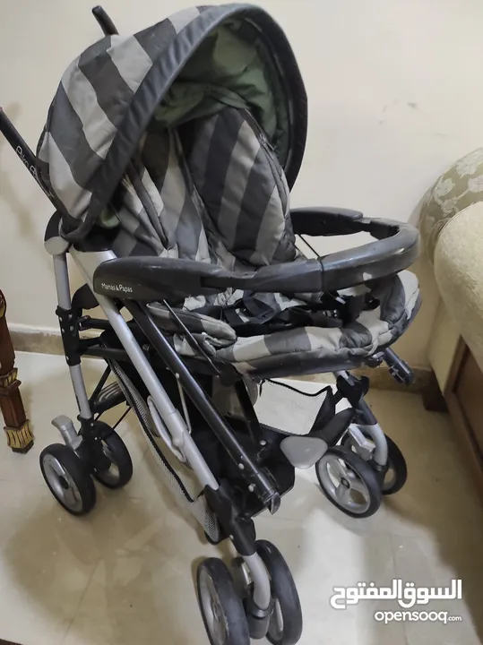 used car seat and stroller