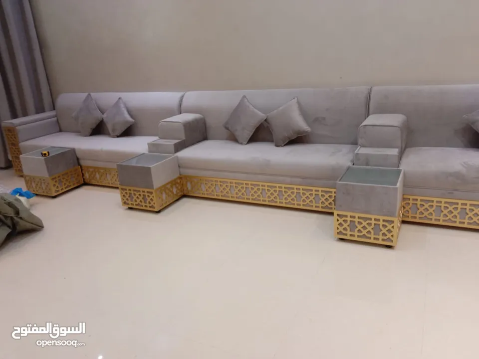 Sofa Chair Arabic Jolsha Aradiya Curtain Roler Wallpaper Gypsum Decoration Painting Work