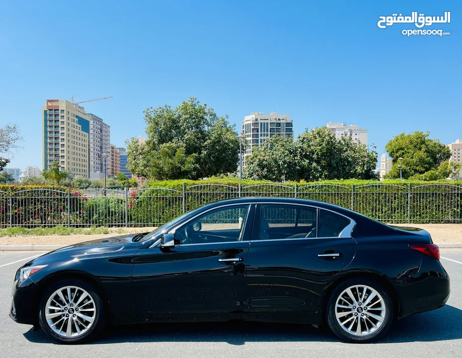 A Clean And Beautiful INFINITI Q50 2019 Black Gcc