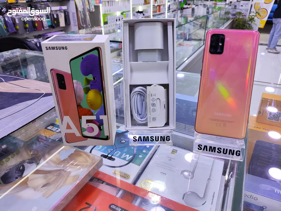 حبه وكالة Samsung A51 جيجا 128 رام 16 معه الكرتونه واغراضو متوفر توصيل