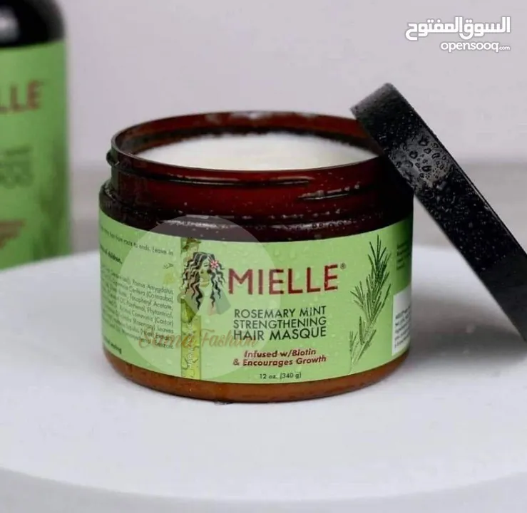 مجموعة تطويل وتكثيف الشعر  #MIELLE الأصلي منتجات iHerb