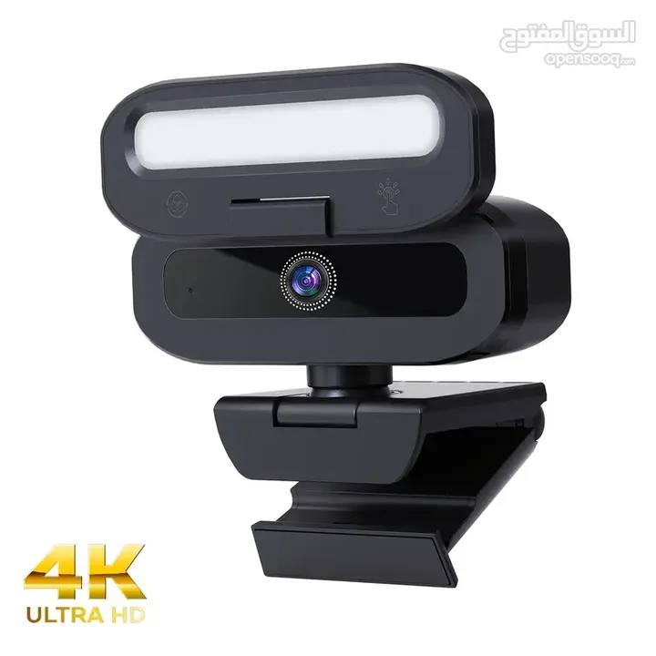 كاميرا ويب EXHQDR B09-4K بدقة تصل الى 4K مع غالق خصوصية تلقائي و ضوء تعبئة مزدوج
