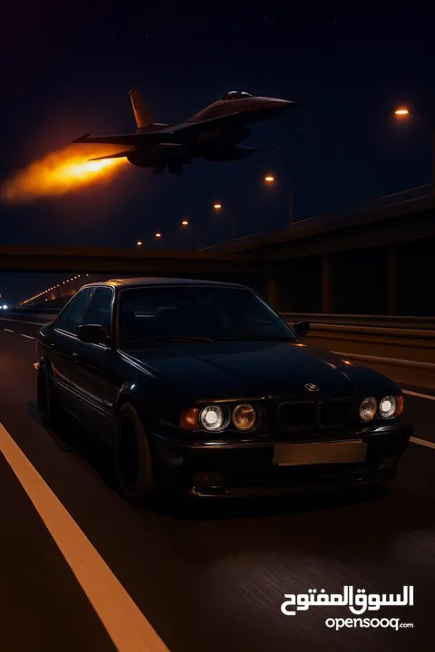 E34 BMW   اسود 6 سلندر