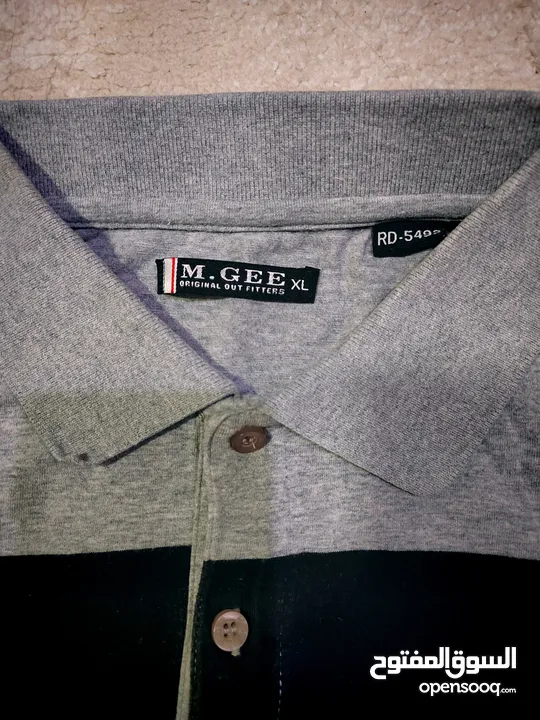 Polo Shirt - Slim Fit XL (Black & Grey Stripes)