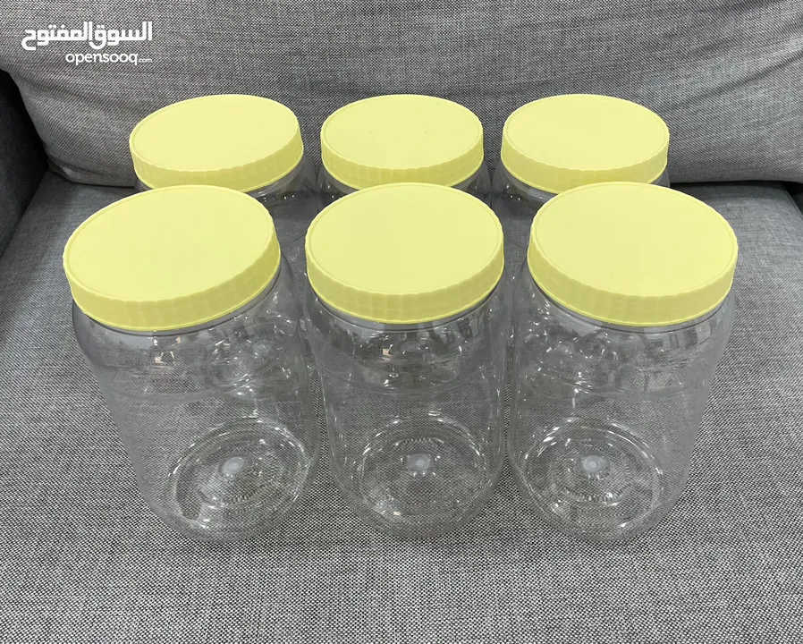 6 Plastic Jars 1 KG Capacity