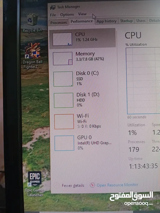 كمبيوتر HP جيل ثامن كامل مع جميع أغراضه ويندوز 10 مفعل أصلي الجهاز طياره حرفيا