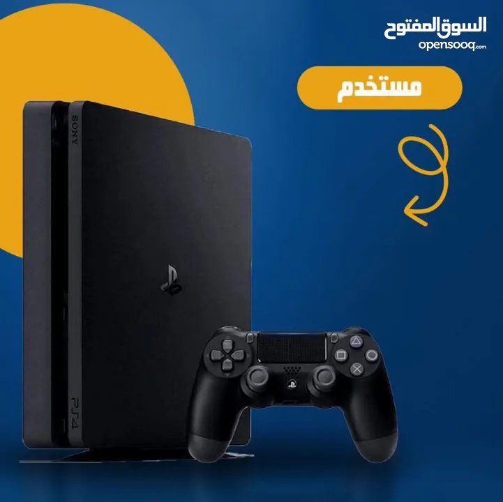 بلايستيشن 4 سليم ايدتين 800 جيجا + 4 العاب