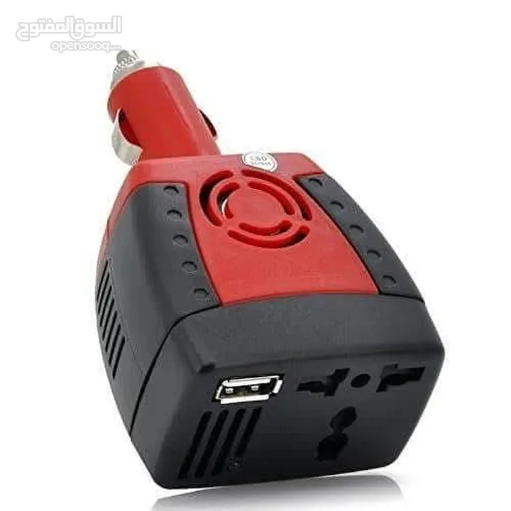 . محول مدخل ولاعة السيارة من 12 v الى كهرباء 220 فولت و usb شاحن  Car Power Inverter 150w