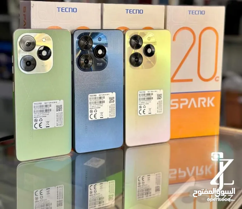 جهاز جديد بالكرتونة Spark 20c رام 8 و 16 جيجا 128 مكفول سنة متوفر توصيل