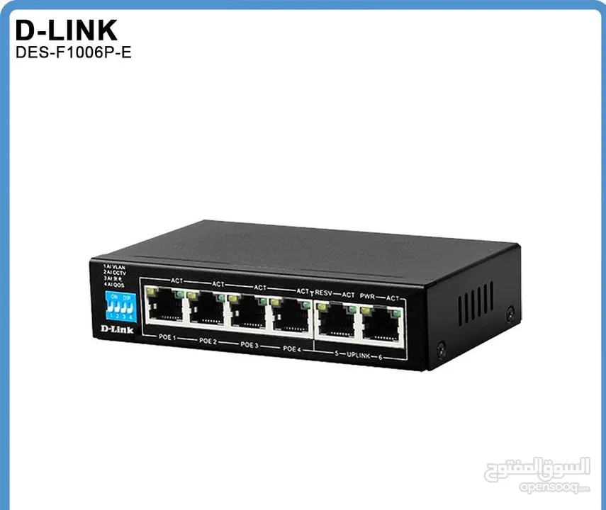 D-link Des-F1006P-E-PORT 10/100 SWITCH WITH 4 POE PORTS AND 2 UPLINK PORTS سويتج دي لينك