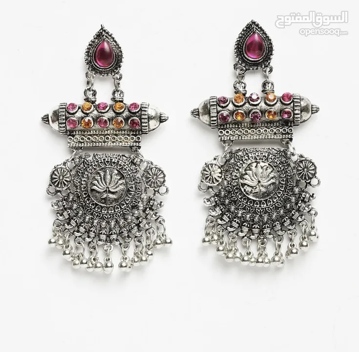 Ethnic German silver Oxidised Women earrings and earcuffs