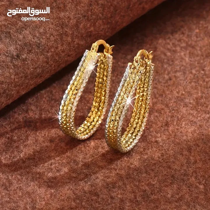 Golden Sparkling Hoop Earrings