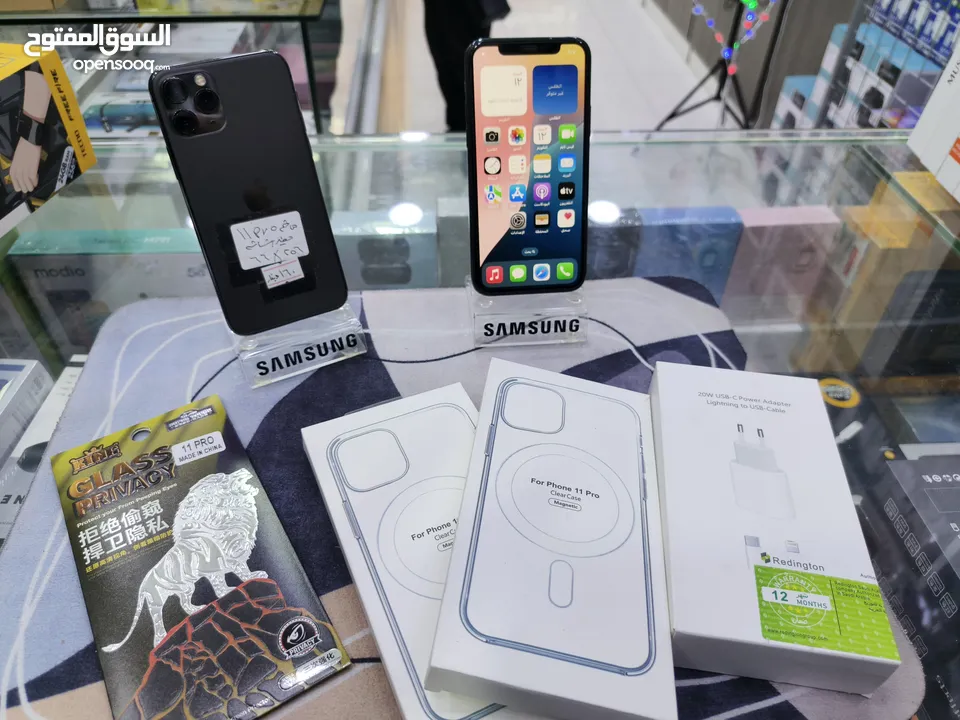 تفاح وصل iphone 11 pro جيجا 256 مغير فقط شاشة اصلية معه بكج هدية متوفر توصيل