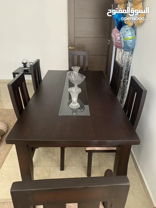 طاولة سفرة 6 كراسي منجدة جديد