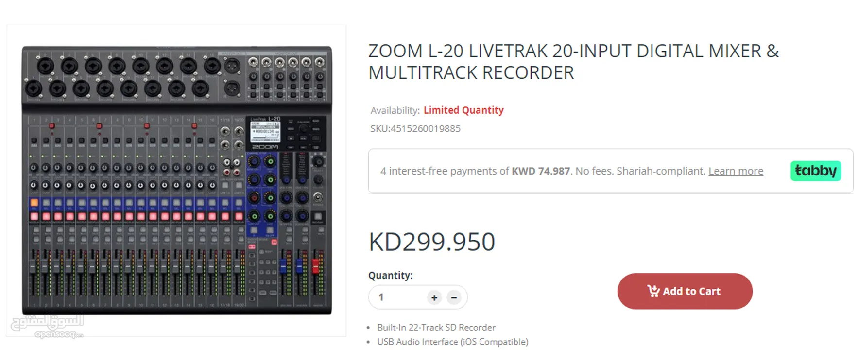 Zoom L-20 20-channel Digital Mixer / Recorder - with BTA-1 Wireless Adapter