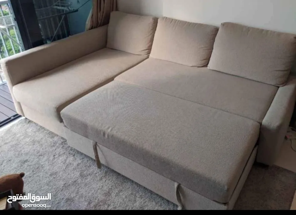 Ikea Frithen L Type Sofa Bed with Storage