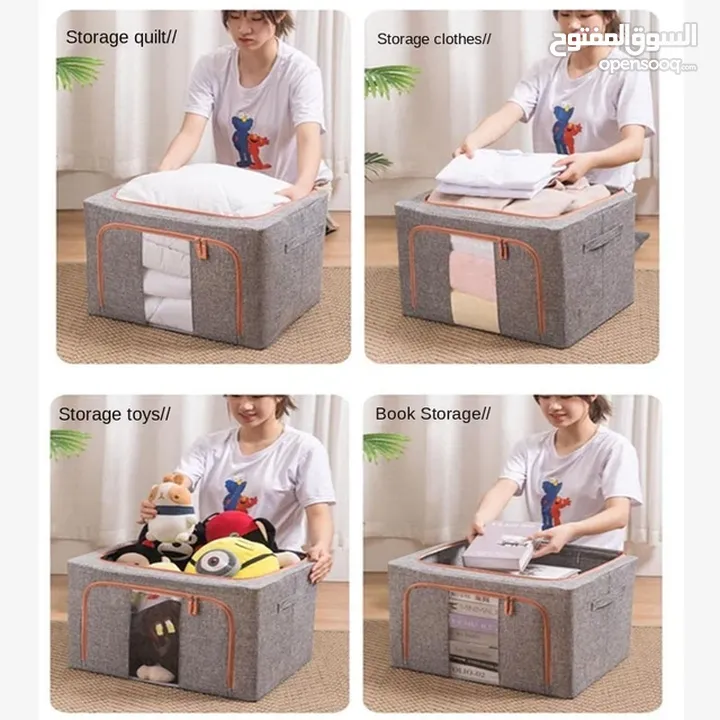 شنط تخزين صناديق ترتيب الملابس عدد 3 حجم كبير صناديق تخزين ملابس - Clothes Organiser صندوق تخزين قما
