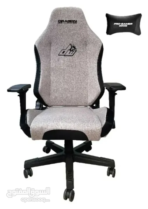 كرسي جيمنغ مريح لساعات اللعب الطويلة لون ابيض Dragon War Gaming Chair GC-023  السعر شامل التوصيل