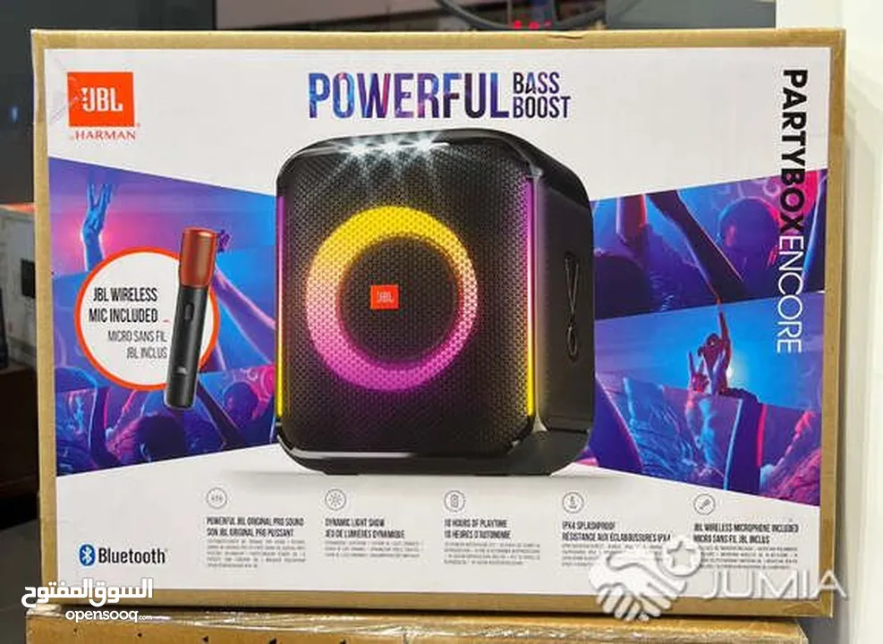 JBL Partybox Encore Portable Speaker with Powerful 100W sound built-in Dynamic light show and splash
