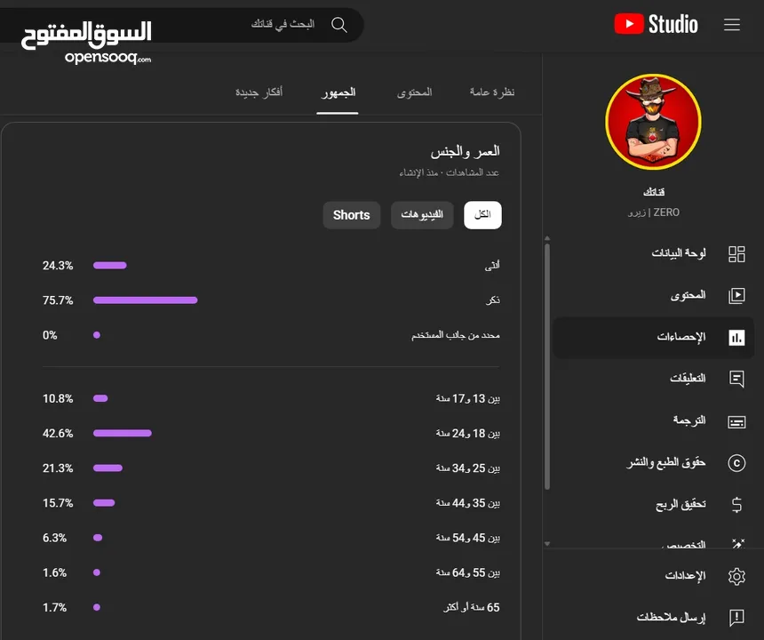 قناة يوتيوب كبيرة( مليون و ربع مشترك ) للبيع  التواصل عبر خاصية الرسائل