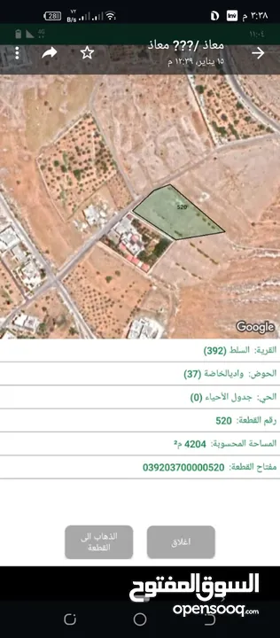ارض استثمارية -سكن اخضر=وبطريقها  الى التنظيم ا -اراضى السلط ضاحية الزهور الخاخه -المحكمه