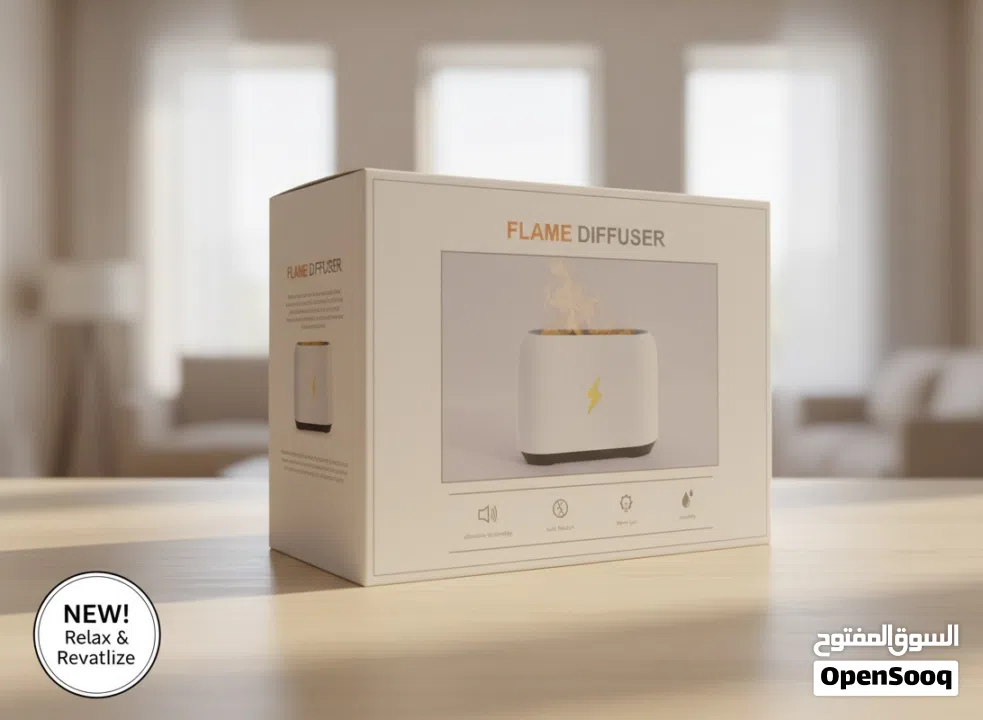 Modern Flame Aromatherapy Diffuser – LED Fire Effect, Ultrasonic Mist & Humidifier