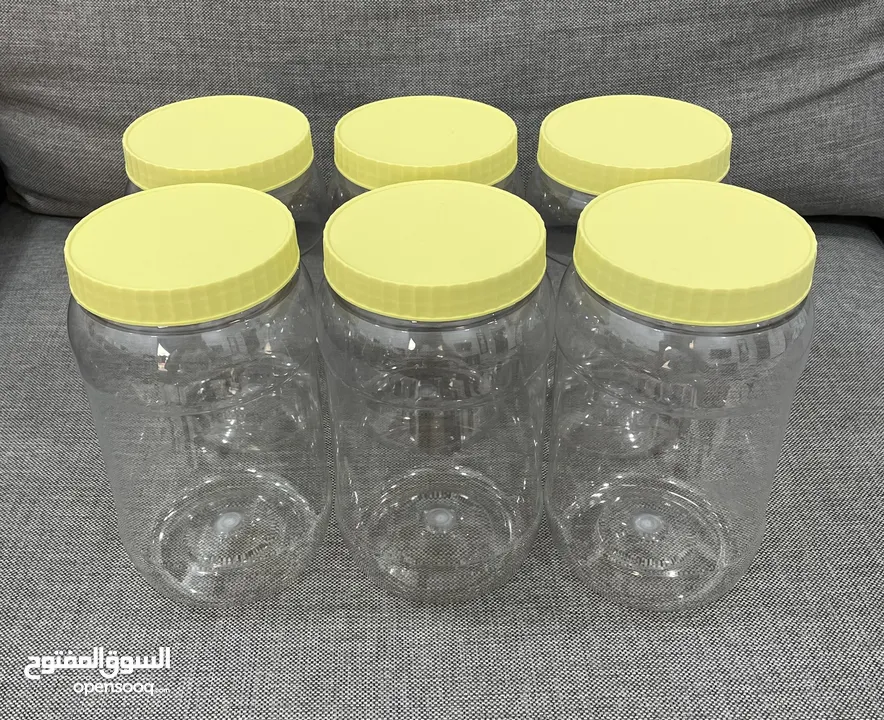 6 Plastic Jars 1 KG Capacity