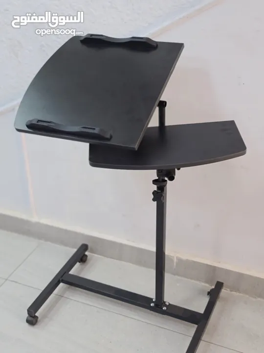 طاولات لابتوب مكتب متحركة بجميع التصاميم خشب قاعدة حديد بعجلات Laptop Desk متوفر بالوان Table mate