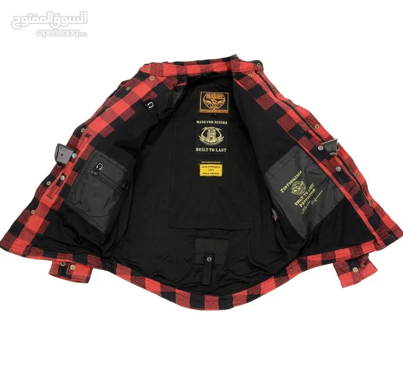 Men's Plaid Flannel Biker Shirt with CE Approved Armor