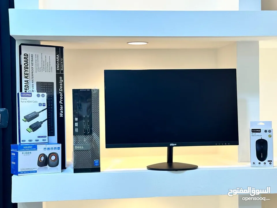 كمبيوترات امريكيه DELL COER I5 مع شاشات 24 انش جديده بلكرتونه بمواصفات قويه جدا وبسعر مغري