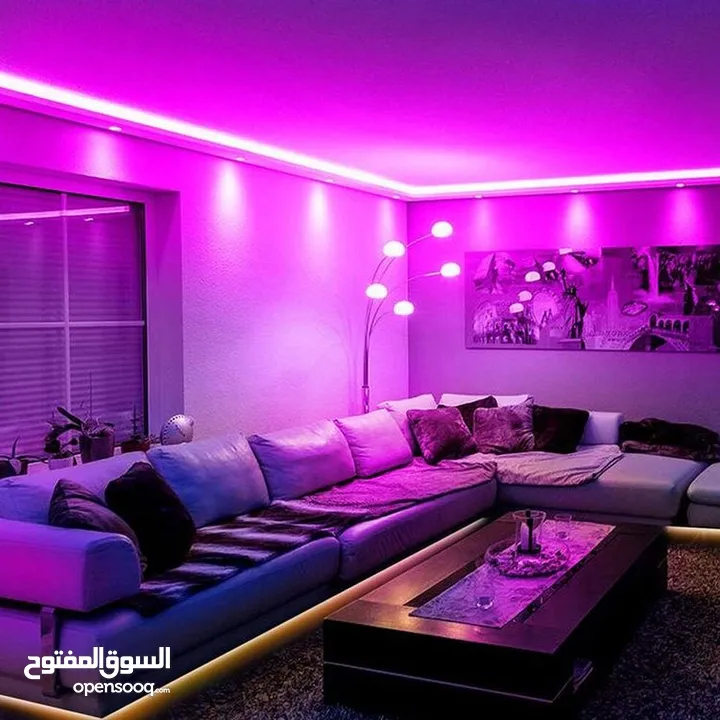 حبل اضاءة ليد ذكي متغيرالالوان بالفضاءاللوني ار جي بي اتصال واي فاي للتحكم عن بعد عن طريق التطبيق