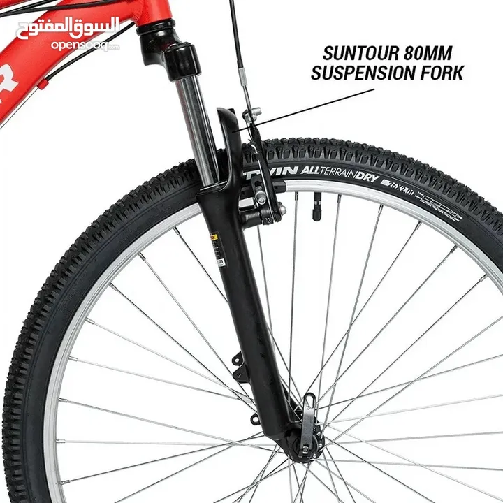 Decathlon Rockrider ST50, 21 Speed Aluminum Mountain Bike, 26", Unisex, Red, Extra Large