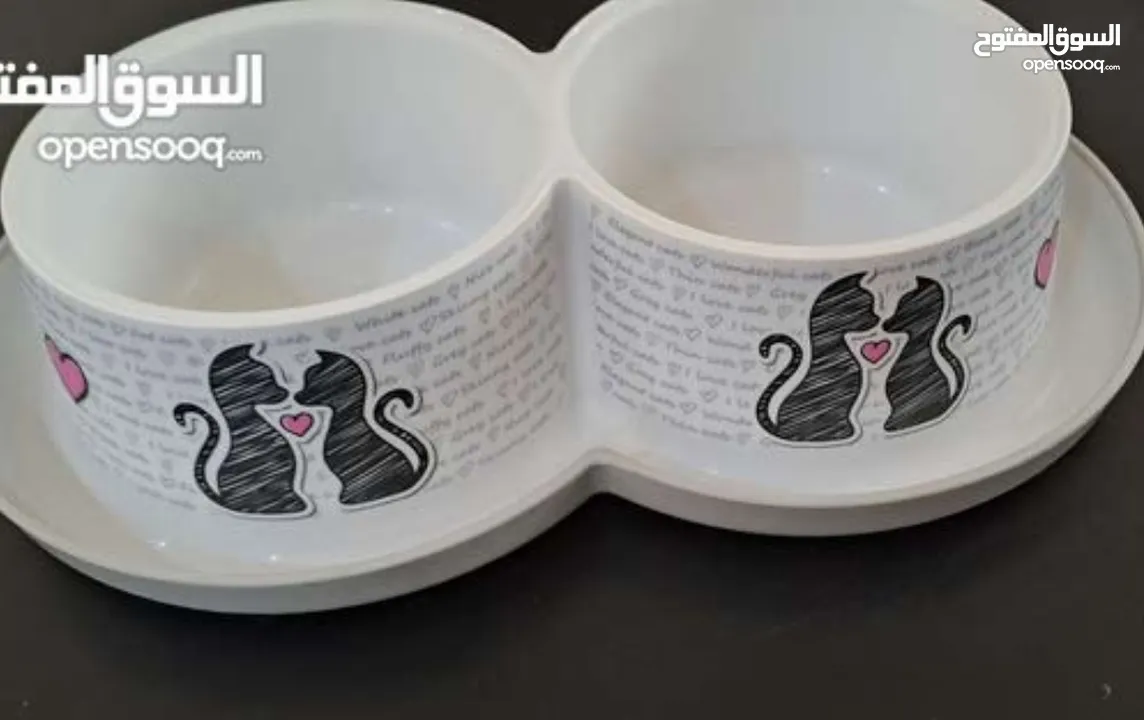 صندوق حامل للقطط مع وعاء لطعام القطط