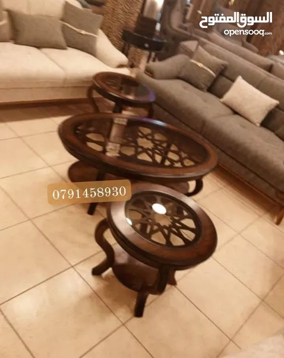 طاولات لغرف الضيوف خشب زان