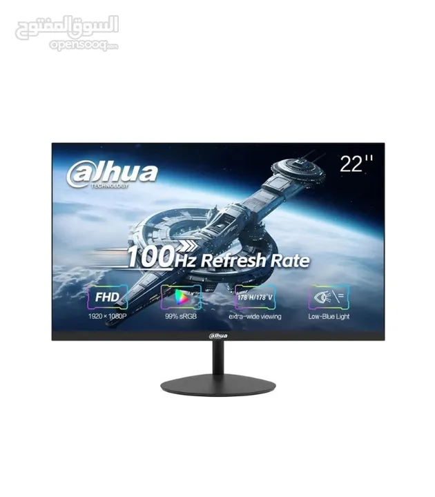 شاشة داهوا بقياس 22 انش وتردد 100 HZ  للكمبيوتر والالعاب بسعر نار لفتره محدوده