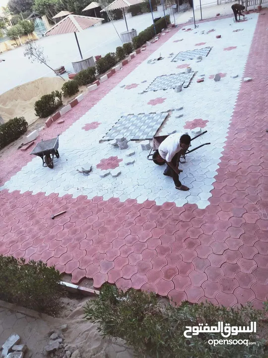 تركيب انترلوك وبندوره بلاط رصيف