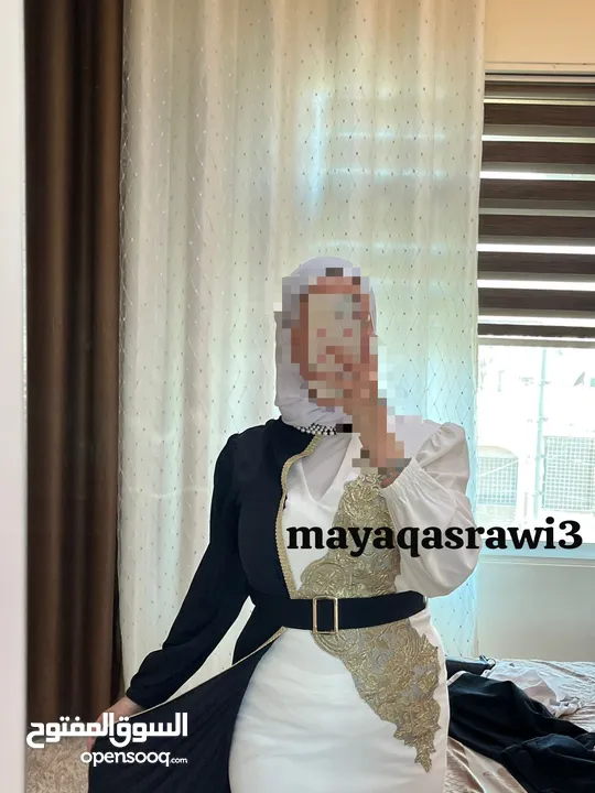 فستان ابيض و اسود ملبوس مره وحده بجنن عاللبس  بلبس لوزن 70 كيلو