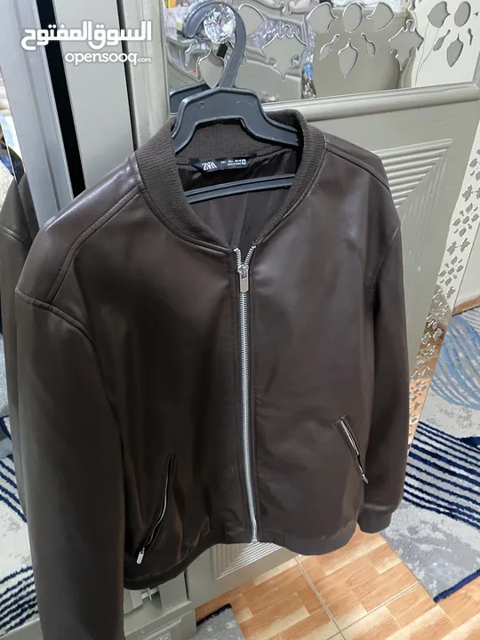 جاكيت جلد Zara original / size L