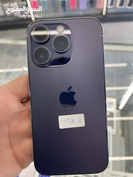 Iphone 14 pro 128gb purple used  ايفون 14 برو 128 جيجا مستخدم بحالة الجديد بطاريه 91٪؜